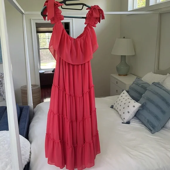 MISA Los Angeles Micaela Dress coral size Small. - Picture 3 of 3